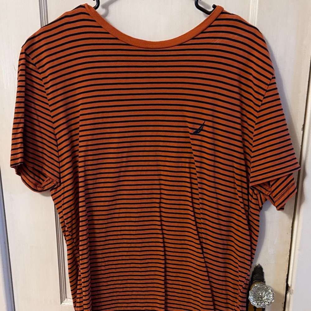Nautica Striped Short Sleeve LOT (4) - Green, Navy, Rust, Forest - Picture 5 of 10